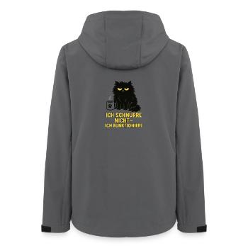I don't purr – I function (cat) - Women’s Recycled Softshell Jacket by Stanley/Stella - anthracite - Back - AI Model Female 172 light (172cm)