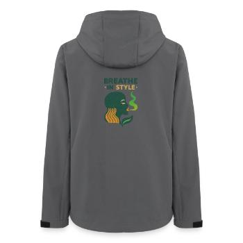 French Inhale – Respire en  Style (profil coloré) - Veste softshell femme recyclée Stanley/Stella - charbon - Dos - AI Model Female 172 light (172cm)
