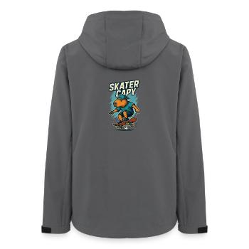 Skater Capy – Cool Capybara Skate - Frauen Recycelte Softshelljacke von Stanley/Stella - Anthrazit - Hinten - AI Model Female 172 light (172cm)