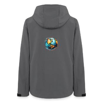 Globus in Bewegung - Frauen Recycelte Softshelljacke von Stanley/Stella - Anthrazit - Hinten - AI Model Female 172 light (172cm)