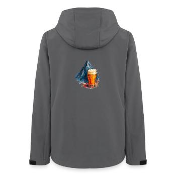 Bier und Bergpanorama - Frauen Recycelte Softshelljacke von Stanley/Stella - Anthrazit - Hinten - AI Model Female 172 light (172cm)