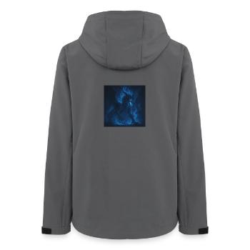 Blauer Feuerdrache im Nachtschatten - Frauen Recycelte Softshelljacke von Stanley/Stella - Anthrazit - Hinten - AI Model Female 172 light (172cm)