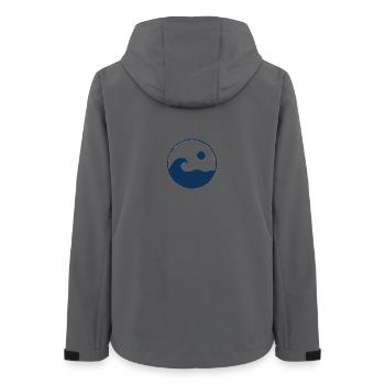Kreiswellen Sonnenlogo - Frauen Recycelte Softshelljacke von Stanley/Stella - Anthrazit - Hinten - AI Model Female 172 light (172cm)