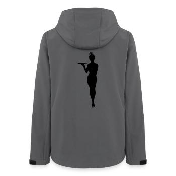 Herausfordernde Kellnerin mit Tablettschattenfigur - Frauen Recycelte Softshelljacke von Stanley/Stella - Anthrazit - Hinten - AI Model Female 172 light (172cm)