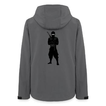Zäher Ninja mit Schwert auf dem Rücken - Frauen Recycelte Softshelljacke von Stanley/Stella - Anthrazit - Hinten - AI Model Female 172 light (172cm)