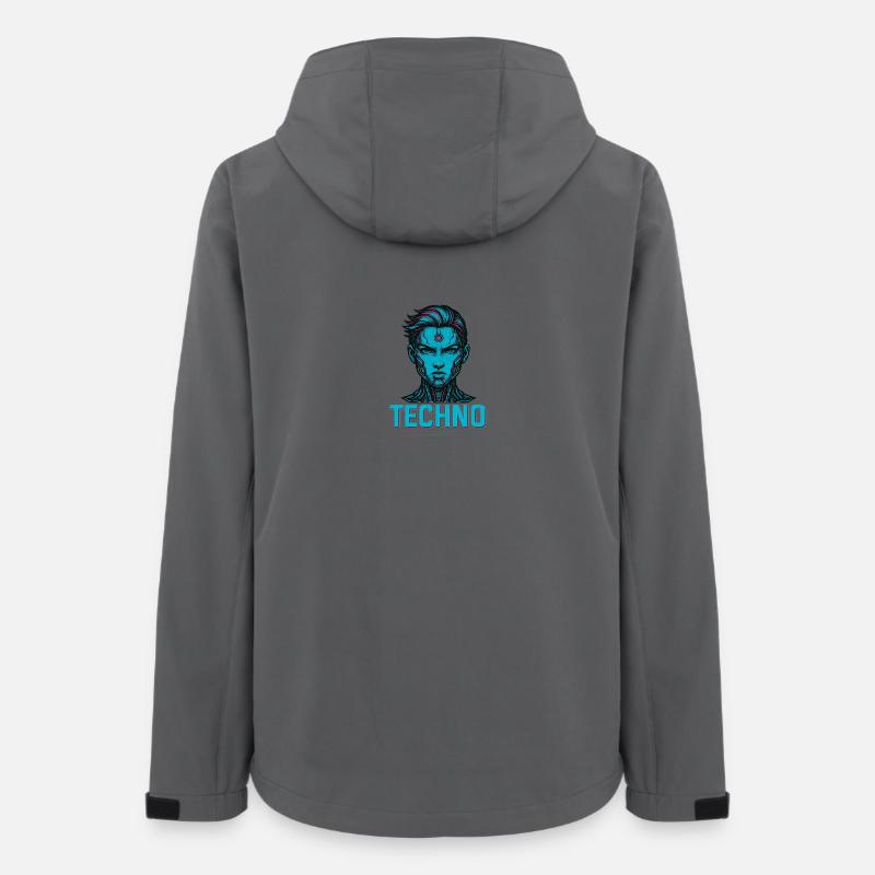 Futuristisches Cyborg-Design - Frauen Recycelte Softshelljacke von Stanley/Stella - Anthrazit