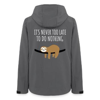 Sloth – Never too late for nothing - Women’s Recycled Softshell Jacket by Stanley/Stella - anthracite - Back - AI Model Female 172 light (172cm)