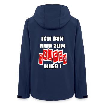 ich bin nur zum saufen hier lustige party sprüche - Frauen Recycelte Softshelljacke von Stanley/Stella - Navy - Hinten - AI Model Female 172 light (172cm)