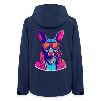 Nebula Hund mit Sonnenbrille - Frauen Recycelte Softshelljacke von Stanley/Stella - Navy - Hinten - AI Model Female 172 light (172cm)