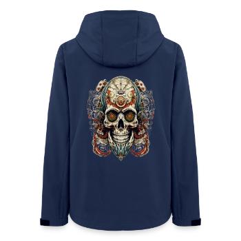 Detailreicher Steelskull mit mechanischem Flair - Frauen Recycelte Softshelljacke von Stanley/Stella - Navy - Hinten - AI Model Female 172 light (172cm)
