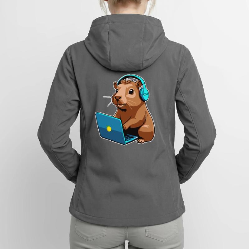 Capybara Programmeur Codeur Ordinateur Veste softshell femme recyclée Stanley/Stella
