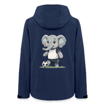 Elefant Fußballkicker - Frauen Recycelte Softshelljacke von Stanley/Stella - Navy - Hinten - AI Model Female 172 light (172cm)