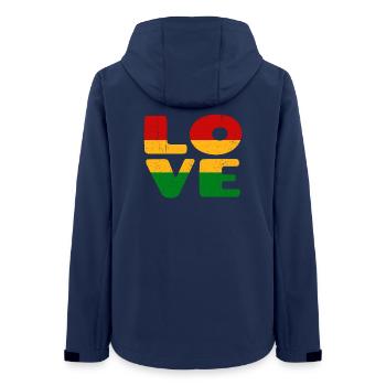 J’aime la Jamaïque Reggae Reggae Musique Rasta - Veste softshell femme recyclée Stanley/Stella - marine - Dos - AI Model Female 172 light (172cm)