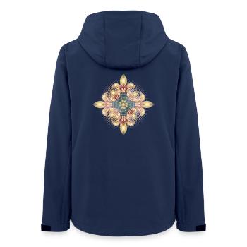 impressive cross of stylized lilies - Women’s Recycled Softshell Jacket by Stanley/Stella - navy - Back - AI Model Female 172 light (172cm)