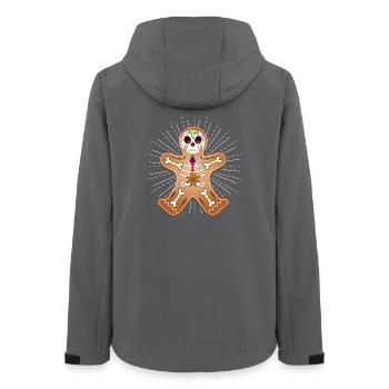 Gingerbread Man Sugar Skull Decor pour Noël - Veste softshell femme recyclée Stanley/Stella - charbon - Dos - AI Model Female 172 light (172cm)