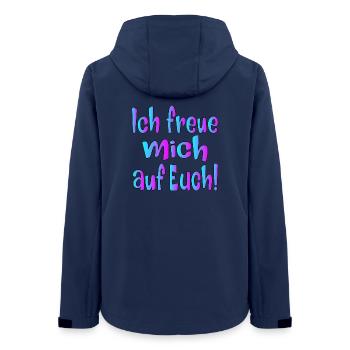 Ich freue mich auf EUCH - SPRÜCHE - Frauen Recycelte Softshelljacke von Stanley/Stella - Navy - Hinten - AI Model Female 172 light (172cm)