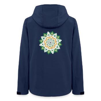 motif oriental maroquin vert orange - Veste softshell femme recyclée Stanley/Stella - marine - Dos - AI Model Female 172 light (172cm)