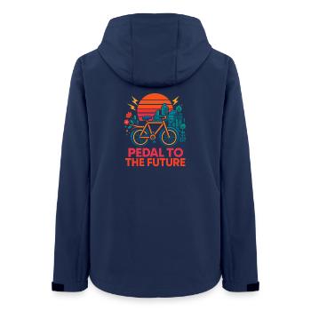 Pedal to the Future - Women’s Recycled Softshell Jacket by Stanley/Stella - navy - Back - AI Model Female 172 light (172cm)