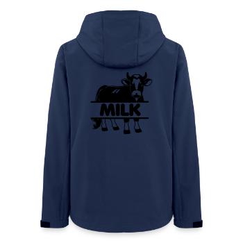 Conception de vache laitière avec barre 'MILK' - Veste softshell femme recyclée Stanley/Stella - marine - Dos - AI Model Female 172 light (172cm)