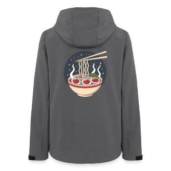 Kawaii Ramen Bowl Nudelnahrung Japanisches Essen - Frauen Recycelte Softshelljacke von Stanley/Stella - Anthrazit - Hinten - AI Model Female 172 light (172cm)