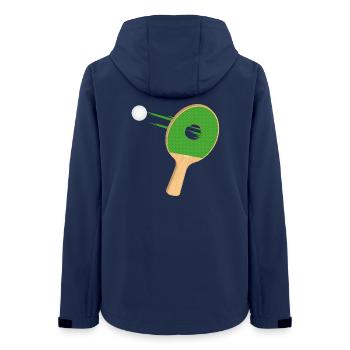 Tischtennisschläger mit Loch – kraftvoll & witzig - Frauen Recycelte Softshelljacke von Stanley/Stella - Navy - Hinten - AI Model Female 172 light (172cm)