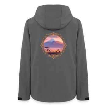Paysage du Kilimandjaro - Veste softshell femme recyclée Stanley/Stella - charbon - Dos - AI Model Female 172 light (172cm)