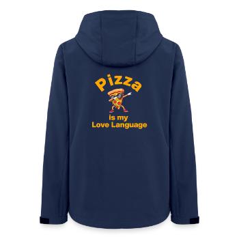 La pizza est mon langage de l’amour, l’amoureuse de la pizza, le fromage - Veste softshell femme recyclée Stanley/Stella - marine - Dos - AI Model Female 172 light (172cm)