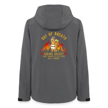 Out Of Breath Hiking Society Funny Sloth Hiker Jok - Frauen Recycelte Softshelljacke von Stanley/Stella - Anthrazit - Hinten - AI Model Female 172 light (172cm)