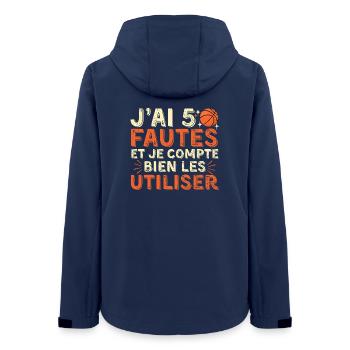 Humour Falls Basketball Gift Men's Basketball Fan - Women’s Recycled Softshell Jacket by Stanley/Stella - navy - Back - AI Model Female 172 light (172cm)