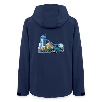 Tieflader im Kieswerk - Frauen Recycelte Softshelljacke von Stanley/Stella - Navy - Hinten - AI Model Female 172 light (172cm)