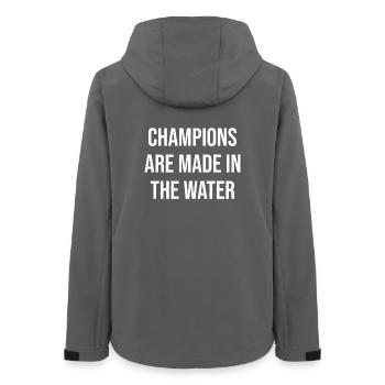 Champions are made in the water - Women’s Recycled Softshell Jacket by Stanley/Stella - anthracite - Back - AI Model Female 172 light (172cm)