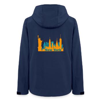 New York City - Frauen Recycelte Softshelljacke von Stanley/Stella - Navy - Hinten - AI Model Female 172 light (172cm)
