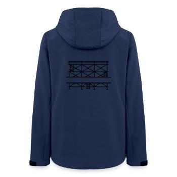 Bannière d’échafaudage avec espace pour le nom de l’entreprise - Veste softshell femme recyclée Stanley/Stella - marine - Dos - AI Model Female 172 light (172cm)