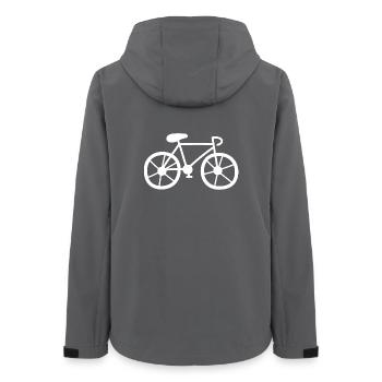 Bicycle White Road Bike Cycling Tour Handlebar Comic Wheel - Women’s Recycled Softshell Jacket by Stanley/Stella - anthracite - Back - AI Model Female 172 light (172cm)