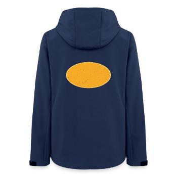 Fond ovale jaune doré sale - Veste softshell femme recyclée Stanley/Stella - marine - Dos - AI Model Female 172 light (172cm)