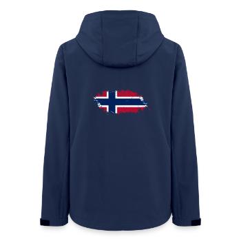 Brushstroke Norwegian Flag - Women’s Recycled Softshell Jacket by Stanley/Stella - navy - Back - AI Model Female 172 light (172cm)