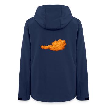 Schnitzel Österreich Kult & Leibspeise - Frauen Recycelte Softshelljacke von Stanley/Stella - Navy - Hinten - AI Model Female 172 light (172cm)