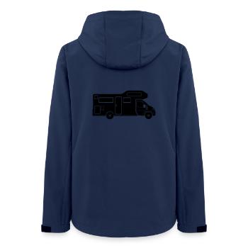 Silhouette de camping-car – design de camping simple - Veste softshell femme recyclée Stanley/Stella - marine - Dos - AI Model Female 172 light (172cm)