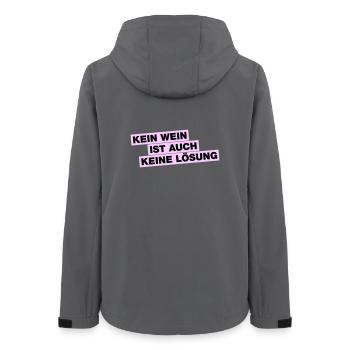 Kein WEIN ist auch keine Lösung - Frauen Recycelte Softshelljacke von Stanley/Stella - Anthrazit - Hinten - AI Model Female 172 light (172cm)