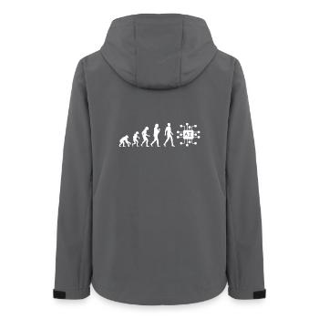 T Shirt evolution AI Artificial Intelligence fun - Women’s Recycled Softshell Jacket by Stanley/Stella - anthracite - Back - AI Model Female 172 light (172cm)