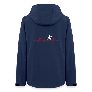 Herzschlag Fechten EKG Linie Schwert Kämpfer - Frauen Recycelte Softshelljacke von Stanley/Stella - Navy - Hinten - AI Model Female 172 light (172cm)