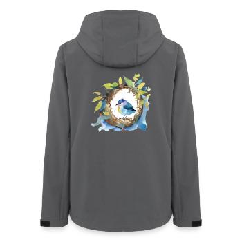 Oiseau - Veste softshell femme recyclée Stanley/Stella - charbon - Dos - AI Model Female 172 light (172cm)