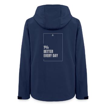 1% Better Every Day — Discipline Mindset Design - Women’s Recycled Softshell Jacket by Stanley/Stella - navy - Back - AI Model Female 172 light (172cm)