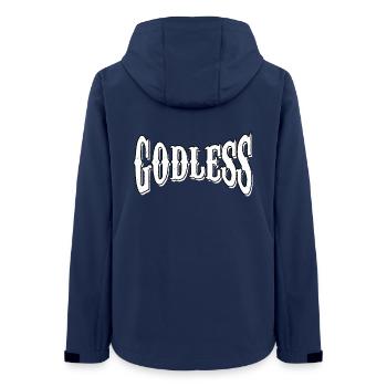 godly god pray god godless prayer divine shirt - Women’s Recycled Softshell Jacket by Stanley/Stella - navy - Back - AI Model Female 172 light (172cm)