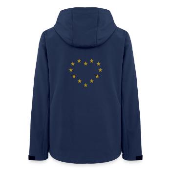 EU Europa Liebe Europa Sterne European Union - Frauen Recycelte Softshelljacke von Stanley/Stella - Navy - Hinten - AI Model Female 172 light (172cm)