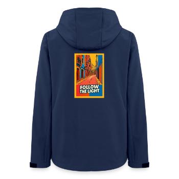 Suivez la lumière de la rue Pop - Veste softshell femme recyclée Stanley/Stella - marine - Dos - AI Model Female 172 light (172cm)
