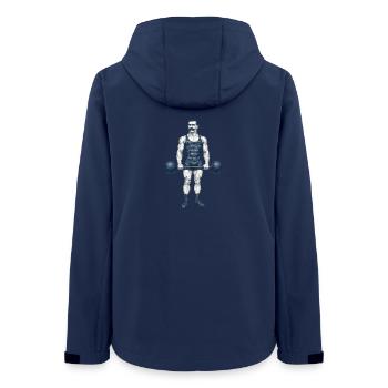 Vintage Strongman Illustration T-Shirt - Frauen Recycelte Softshelljacke von Stanley/Stella - Navy - Hinten - AI Model Female 172 light (172cm)