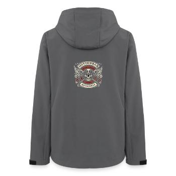 Biker Logo - Frauen Recycelte Softshelljacke von Stanley/Stella - Anthrazit - Hinten - AI Model Female 172 light (172cm)