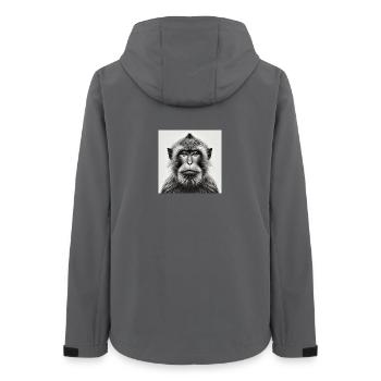 Singe en niveaux de gris - Veste softshell femme recyclée Stanley/Stella - charbon - Dos - AI Model Female 172 light (172cm)