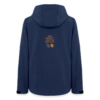 Autumn poem with foliage motif - Women’s Recycled Softshell Jacket by Stanley/Stella - navy - Back - AI Model Female 172 light (172cm)